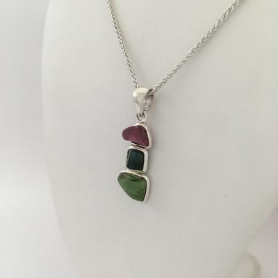 SOLD:  Three Stone Maine Tourmaline Cabochon Pendant