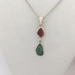 Two Stone Maine Tourmaline Cabochon Pendant