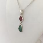 Two Stone Maine Tourmaline Cabochon Pendant