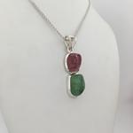 Two Stone Maine Tourmaline Cabochon Pendant