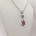 Two Stone Maine Tourmaline Cabochon Pendant