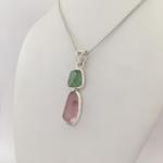 Two Stone Maine Tourmaline Cabochon Pendant