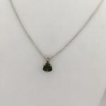 Green Maine Tourmaline Trillion Pendant