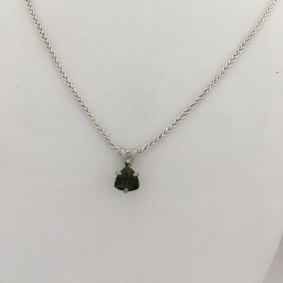 Green Maine Tourmaline Trillion Pendant