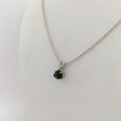 Green Maine Tourmaline Trillion Pendant