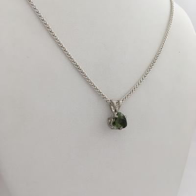 Green Maine Tourmaline Trillion Pendant