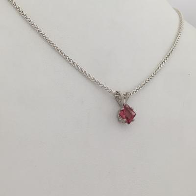 Red Faceted Maine Tourmaline Pendant