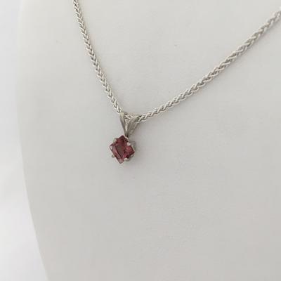 Red Faceted Maine Tourmaline Pendant