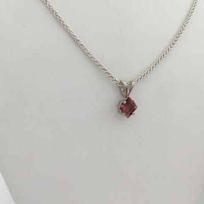 Red Faceted Maine Tourmaline Pendant