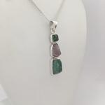 Three Stone Maine Tourmaline Cabochon Pendant