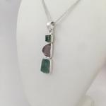 Three Stone Maine Tourmaline Cabochon Pendant