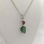 Two Stone Maine Tourmaline Cabochon Pendant