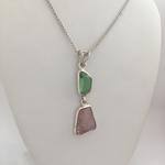 Two Stone Maine Tourmaline Cabochon Pendant