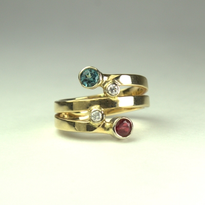 Maine Tourmaline and Diamond Ring