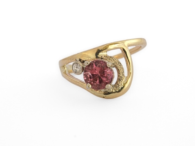 Diamond Accented Pink Tourmaline Ring