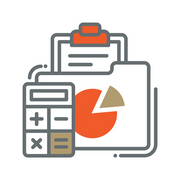 Icon of calculator & spreadsheet