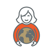 Icon of woman holding globe