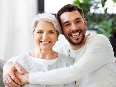 adult son and mom