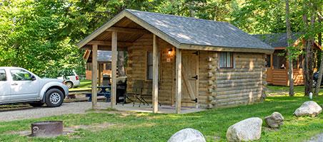 vacation cabin at smuggler's den campground in southwest harbor