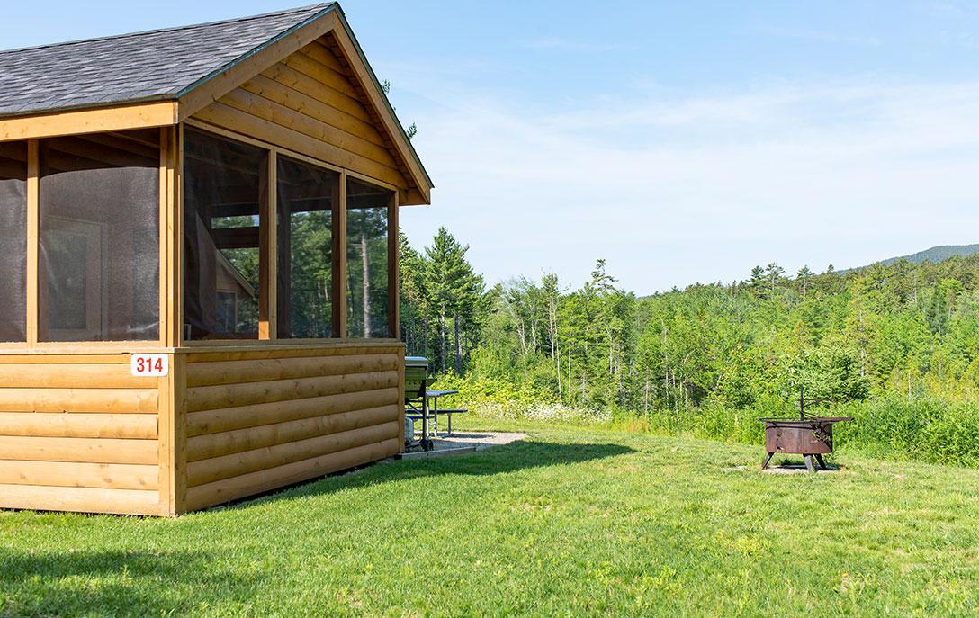 Cabin At Smuggler's Den Campground fire pit and cabin near acadia