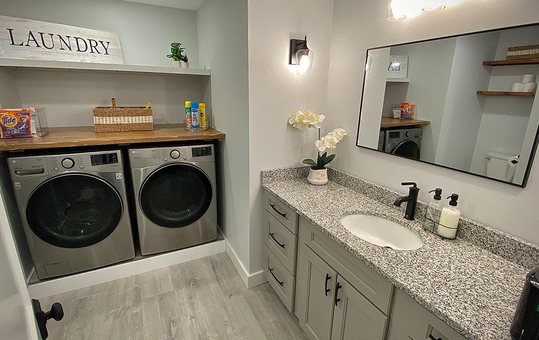 laundry room and bathroom
