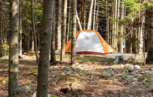 smuggler's den group camping site on mdi