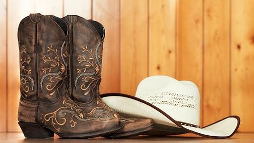 cowboy boots and hat