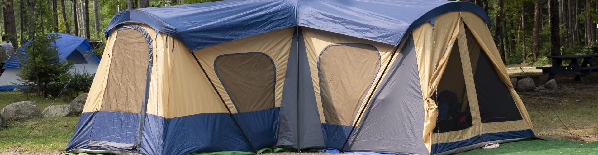 dual tent on campsite