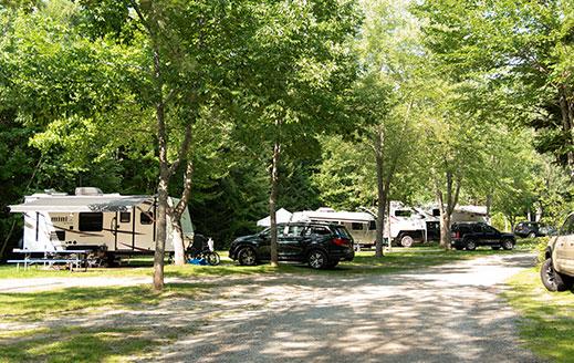 shady rv campsites near acadia national park