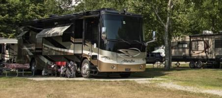 motorhome at campground near acadia