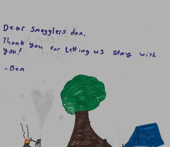 drawing of smugglers den campground