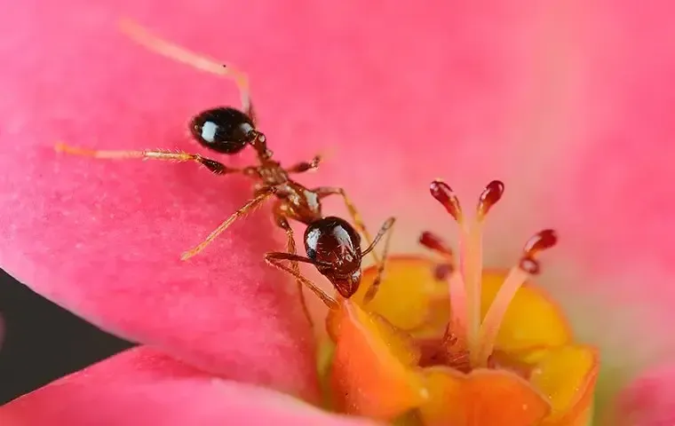 ant crawling on flower