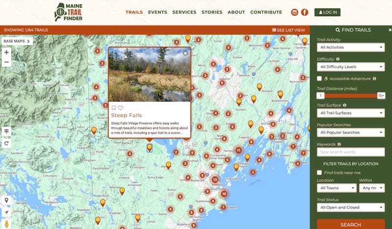 Maine Trail Finder