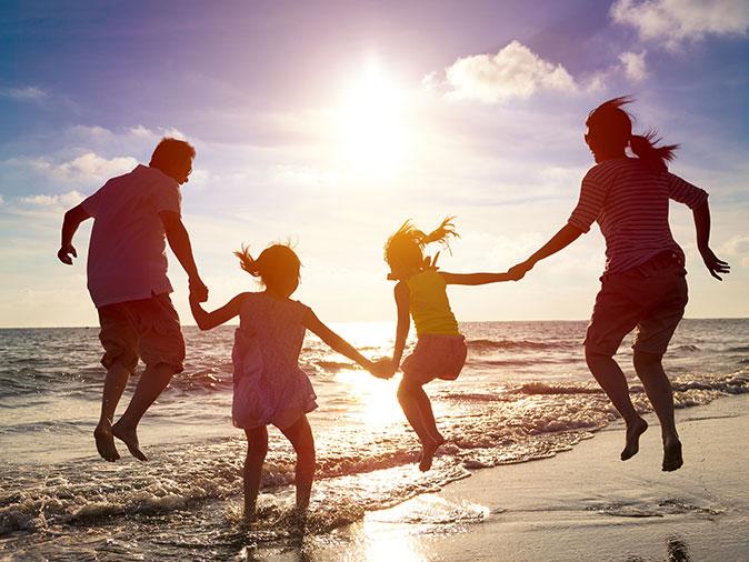 family enjoying spring break before bringing home bed bugs