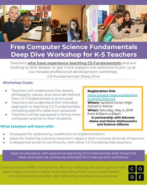 K-5 CS Fundamentals (Deep Dive) workshop