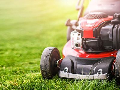 norfolk homeowner cutting grass during the summer