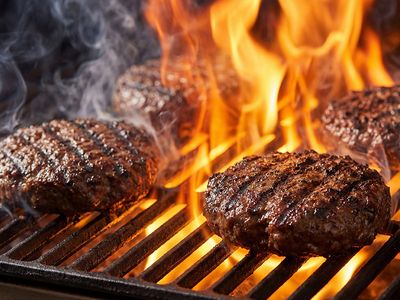 burgers on the grill