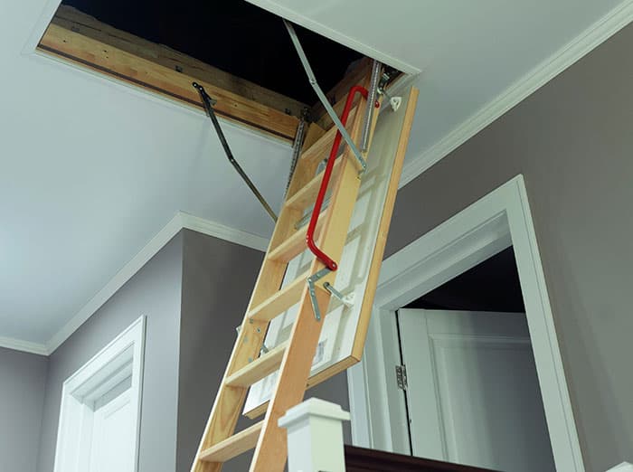 ladder leading to attic
