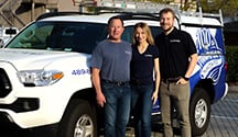 getem family in front of service truck in Norfolk