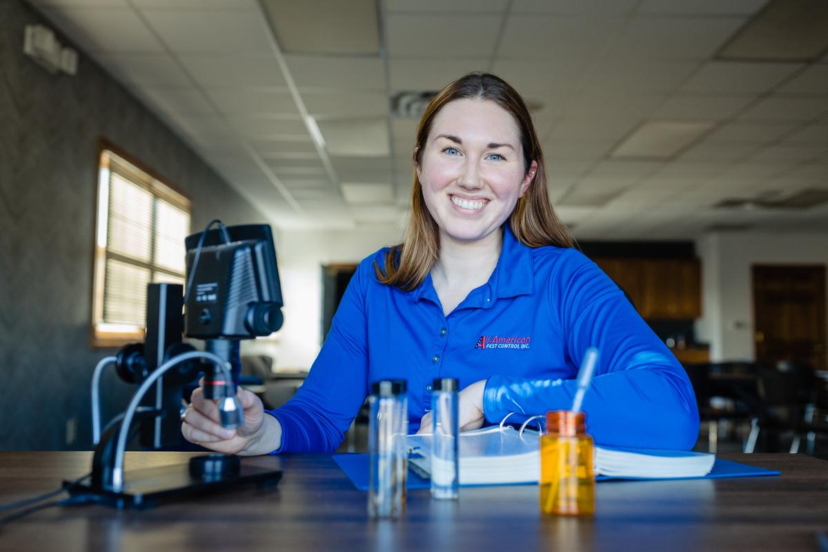 jennifer with microscope