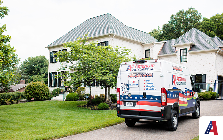 home with all-american van in driveway