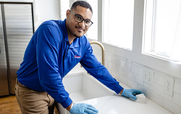 technician in kitchen