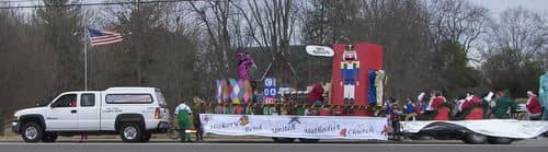 Donelson/Hermitage Christmas Parade All-American truck pulling parade float