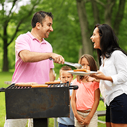 family at a cookout