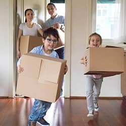 family moving boxes