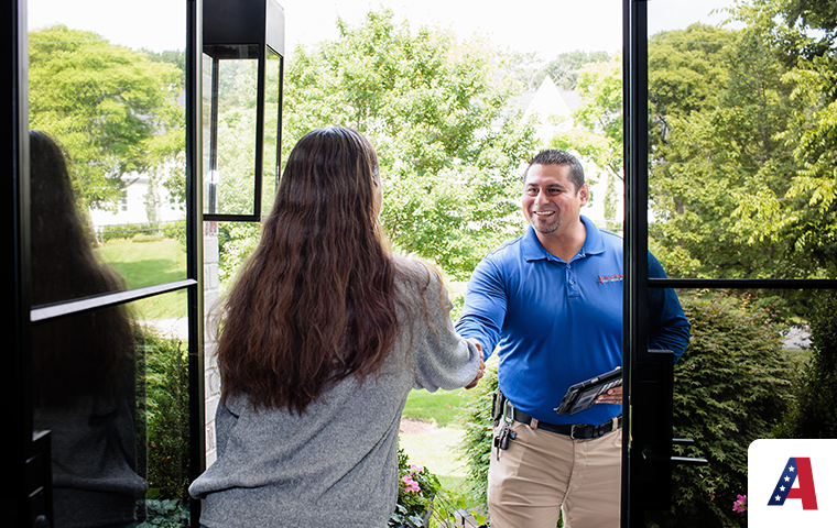 pest expert arriving at home