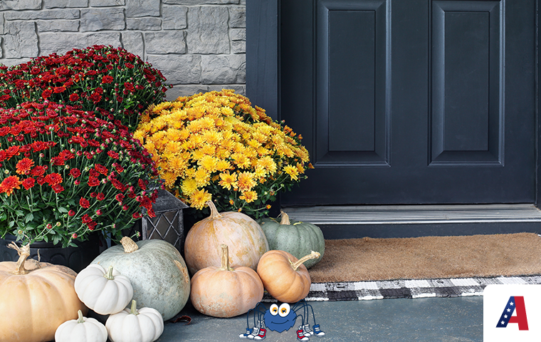 cartoon spider on porch