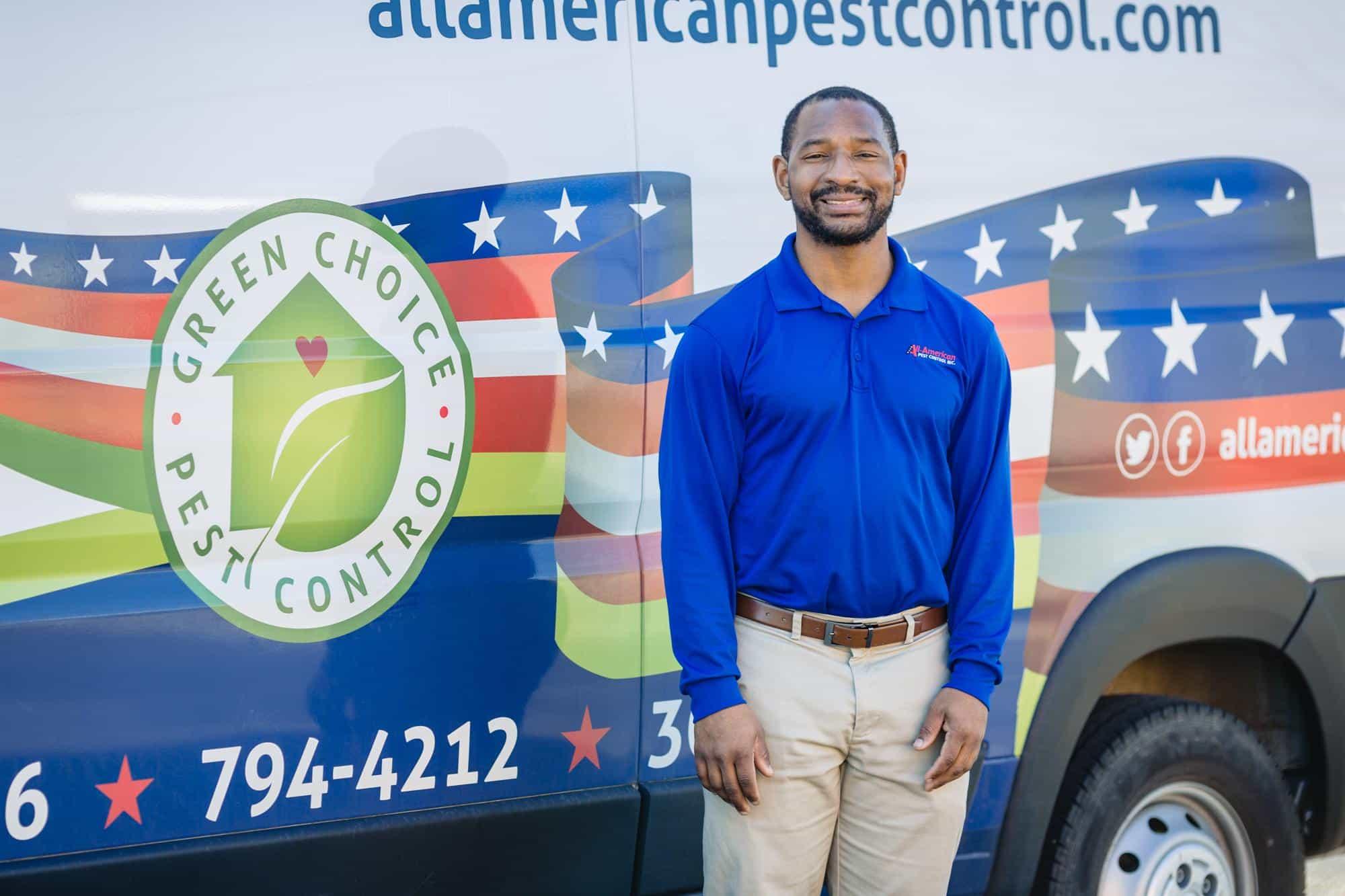 andre in front of van