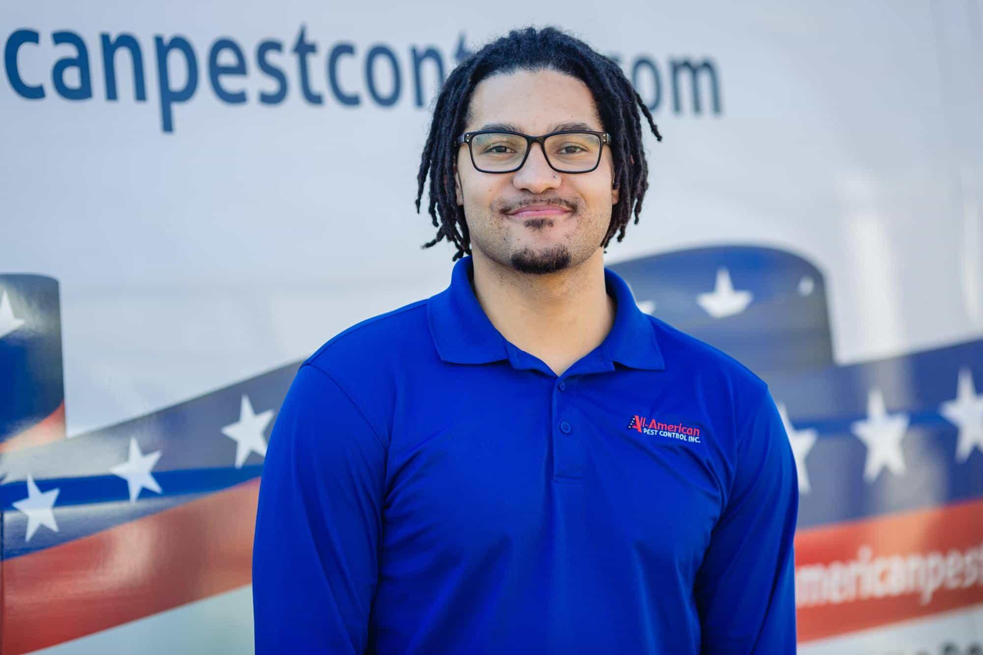 Meet Tyrie McClure tyrie in front of van