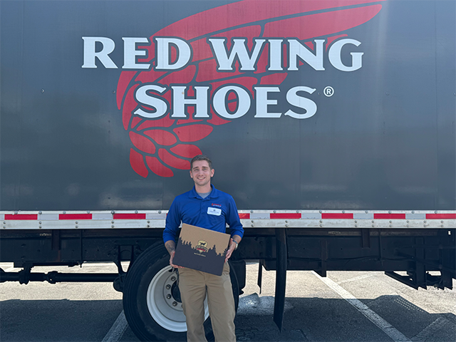 pest expert receiving new boots